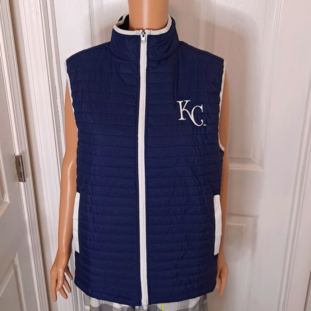 NWOT Kansas City Royals Baseball Zip-Up Vest w/Front Pockets & Miller Li…